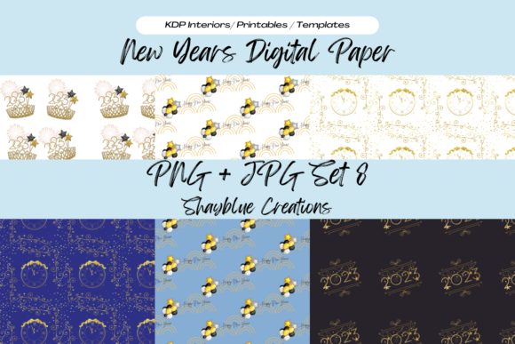 Download New Year's Digital Pattern Background - Premium Bundle