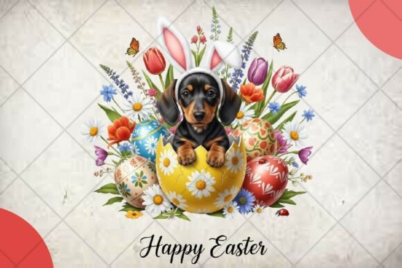 Download Easter Dog Illustration PNG - Easter Collection