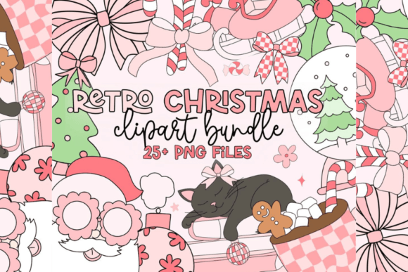 Download Retro Christmas Doodle Clipart Bundle 29 - Retro Collection