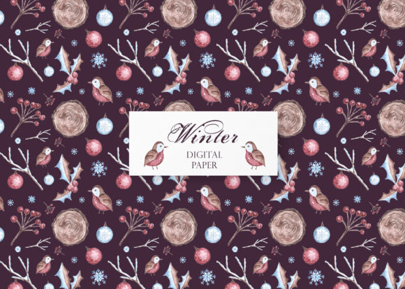 Download Winter Watercolor Digital Paper, Pattern - Premium Resources