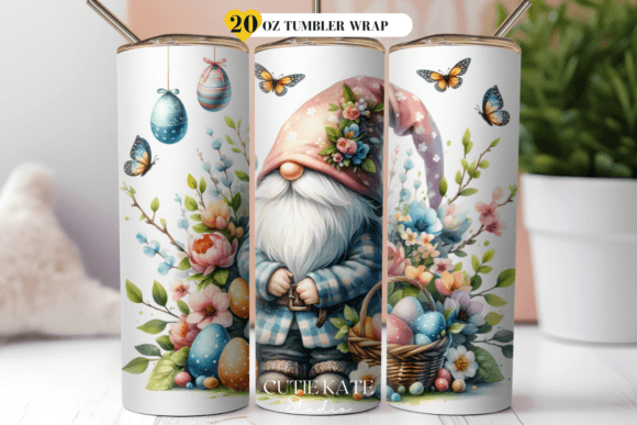 Download Gnome Easter Flowers Tumbler Design - Easter Collection